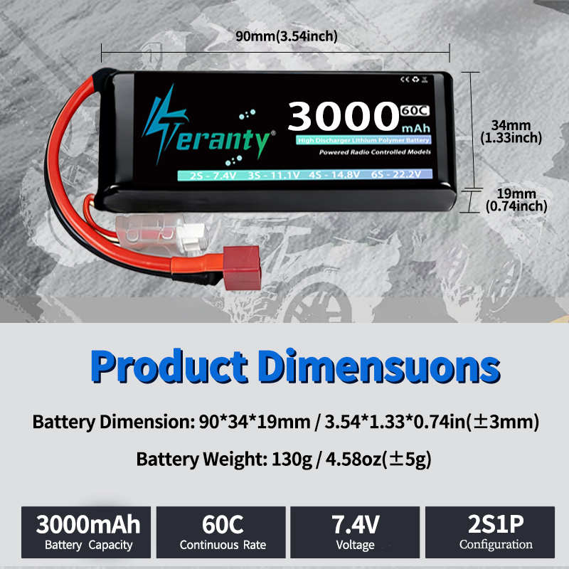 TERANTY 2S 3000mAh Lipo Batter - Drone Battery Plate recension och pris